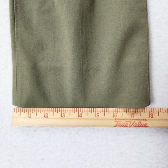 Piazza Sempione Pants Womens 26 Olive Wide Leg Mid Rise Wool Blend Made in Italy - Picture 7 of 12